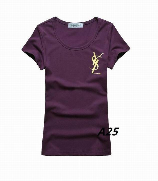 YSL short round collar T woman S-XL-076